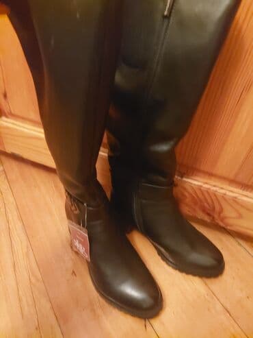 сапоги из натурального меха и кожи: Сапоги, 36, Pierre Cardin, Новый, цвет - Черный, Самовывоз — 2