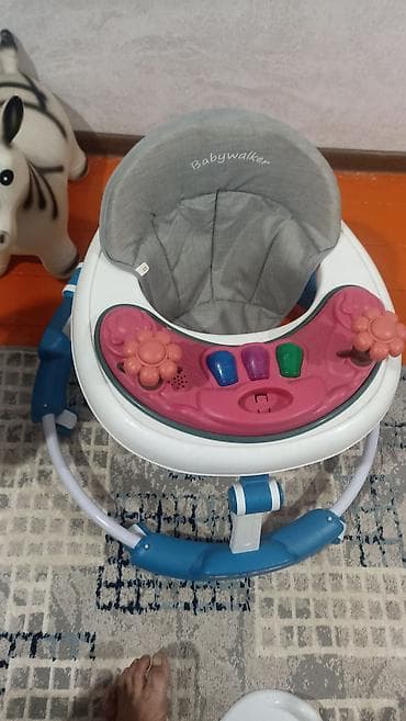 детская коляска 2 в 1: Детские ходунки Babywalker - Круглая устойчивая рама на колесиках — 2