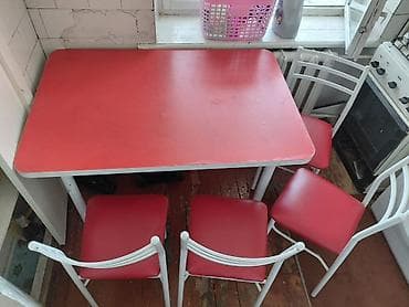 chair table: Кухонный стол и стул, цвет - Красный — 2