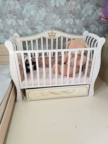 Детская односпальная кровать, Б/у, Для мальчика, С матрасом, Дерево, Самовывоз