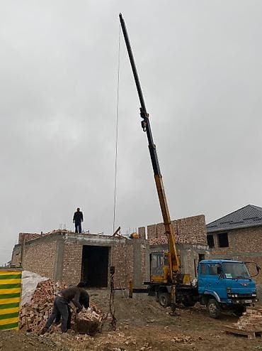 кт: Кран Като стрела 21 метр 
Кирпич кум которобуз 2-3 этажга — 2