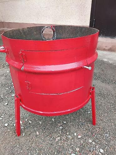 роторная машина для ковров: Металлическая печь-буржуйка/мангал из бочки с боковой загрузкой - — 1