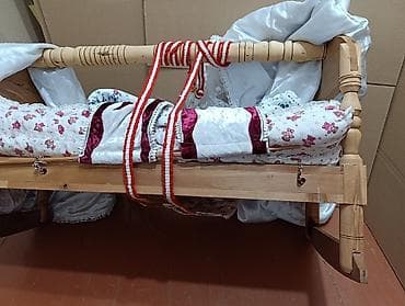 детская люлька колыбель: Люлька, Колыбель, Дерево, цвет - Белый — 5