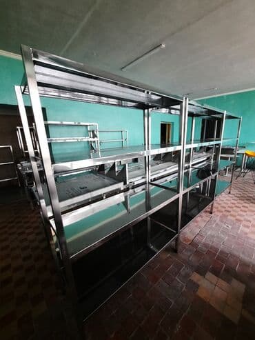 оборудование для магазина бу: Промышленные стеллажи и рабочие столы из нержавеющей стали. - — 4