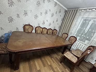 Эмерек: Зал үчүн үстөл, Колдонулган, Бүктөө эмес, Тик бурчтуу — 3