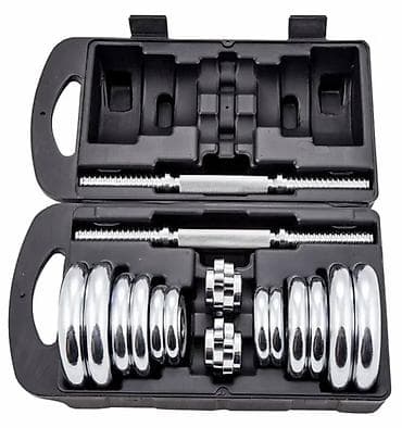 Разборные гантели в чемодане - Комплект хромированных дисков с парой