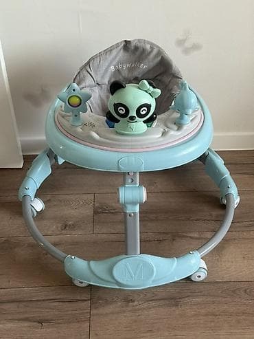 ходунок толокар: Детские ходунки Babywalker, мятно‑голубой цвет. - Широкая устойчивая — 2