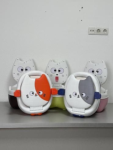 Детские горшки со спинкой в виде зверят - Яркий дизайн: котики, панды