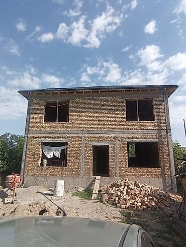 бкз кирпичный завод: Стройка, Кыш коебуз, бетон куябыз, крыша жабабыз Өзбек бригада, кладка — 5