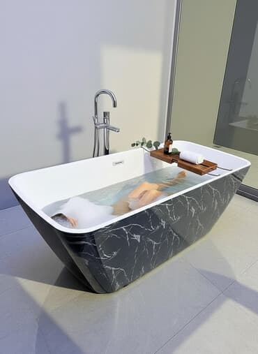 размер гибкого мрамора: Ванна, Прямоугольная, Материал: Акрил, Размер: 170 x 75 см, Бесплатная установка — 1