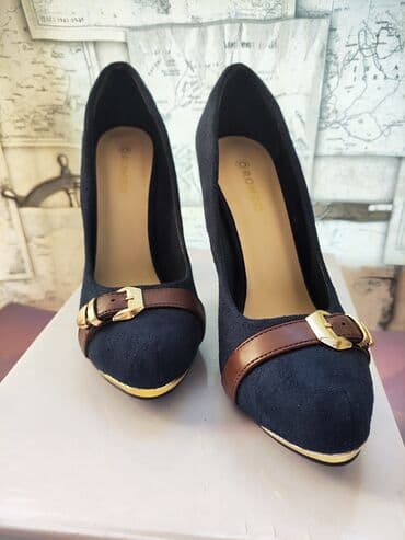 туфли замша искусственная: Туфельки замшевые! Каблук 11. 5 см, размер 36, цвет тёмно - синие — 3