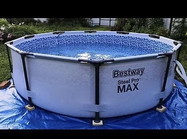 Бассейны: Каркасный бассейн Bestway Steel Pro MAX, круглый. Б/У хорошем — 3