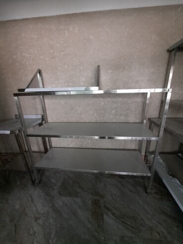 оборудование для магазина бу: Промышленные стеллажи и рабочие столы из нержавеющей стали. - — 8