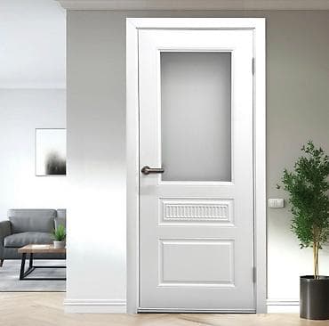 Внутренняя межкомнатная дверь с матовым стеклом - Цвет: белый — 1