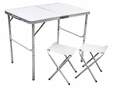 Складной походный комплект: стол + 2 табурета - Комплект включает