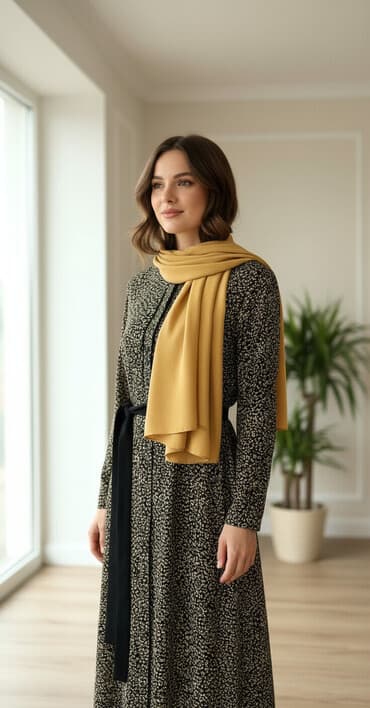 национальные украшения бишкек: Повседневное платье, Турция, Осень-весна, Длинная модель, Вискоза, L — 2