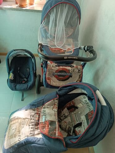 прогулочные коляски cam: Коляска, цвет - Голубой, Б/у — 2