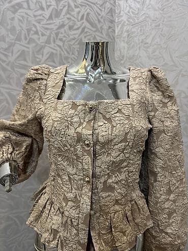 шкура тери: Блуза с объемной фактурной вышивкой - Модель: укороченная блуза/жакет — 2