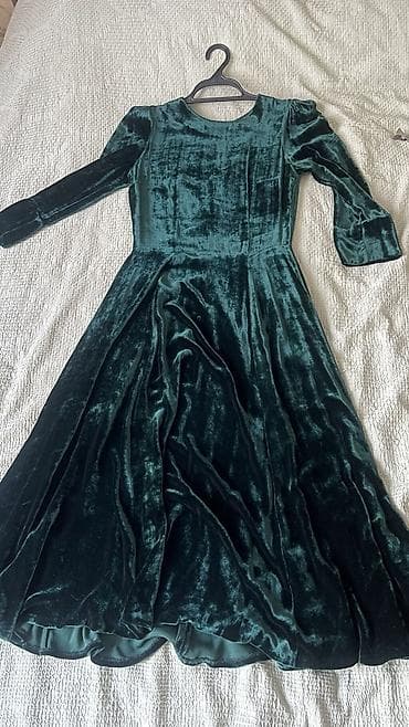 королевский велюр платья: Вечернее платье, Классическое, Длинная модель, Велюр, С рукавами, S — 1