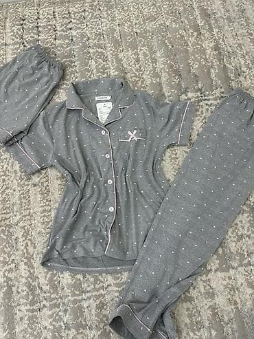 пижамные костюмы: Женская пижама комплект - Двухпредметный набор: рубашка на пуговицах — 2