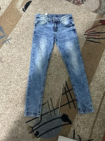 mind error jeans: Набор джинсов (3 пары), синие/голубые оттенки, варёный/acid wash. 3 — 3