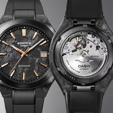 Классические часы часы, Casio, Карбон, Япония, Водонепроницаемые, Мужские, Новый