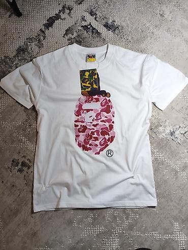 кийим утук: Футболка A Bathing Ape (BAPE) с принтом APE HEAD - Белая футболка с — 1
