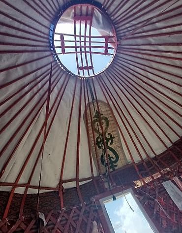 Юрта-Бозуй жыгачтан 5канат 5метр эшиги пластиковый айнек замок — 3