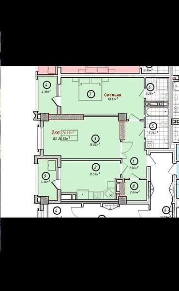 75: Продается 2-комнатная квартира 📍Адрес: Асанбай 🏗️Застройщик: НБК 🏢 — 2