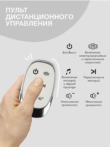 кресла качели: Детский шезлонг, Б/у, Электронная, Другой материал, цвет - Серый — 6