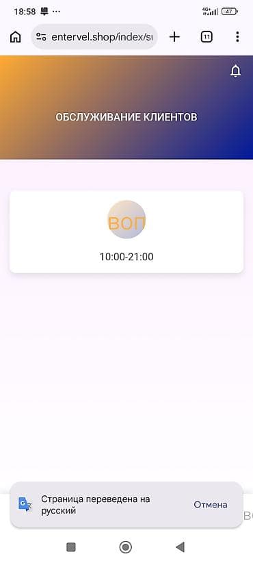 atem mini: Сервис: Обслуживание клиентов ENTERVEL Описание: - Поддержка и — 1