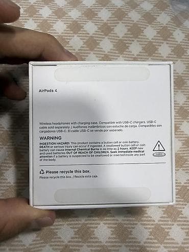 магнитор: Беспроводные вкладыши наушники, Apple, AirPods 4, Б/у — 2