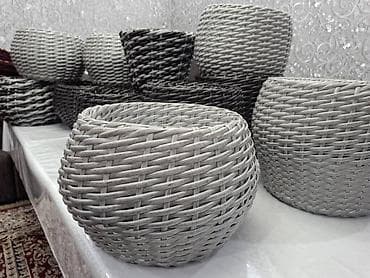 Горшки для растений: Плетёные кашпо для растений - Материал: синтетический ротанг — 8