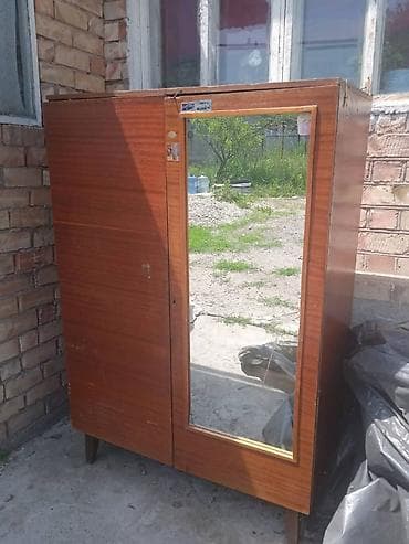 шкаф 2 зеркала: Шифоньер, шкаф для одежды, Прямой, Дерево — 2