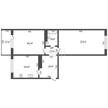 Кыймылсыз мүлк: 2 бөлмө, 64 м², 108-серия, 6 кабат, Косметикалык ремонт — 8
