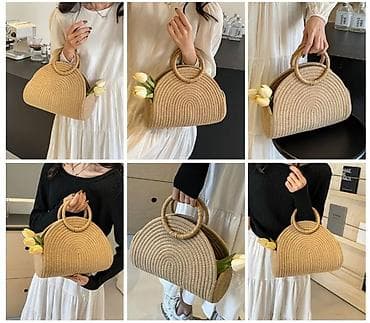 Плетёная сумка-тоут полукруглой формы - Качественная джутовая верёвка