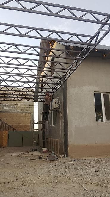 Үй жана бакча үчүн баардык: Навесы и козырьки из металлокаркаса под поликарбонат/профнастил - — 2