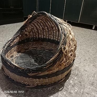 домик для кошек: Плетеная лежанка для кошек, выполненная в форме головы кошки с ушками — 10