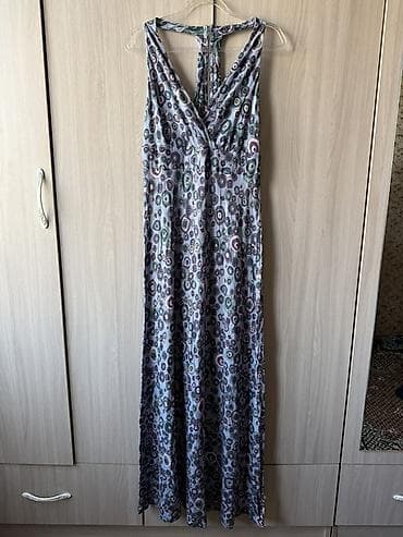 Платье макси с принтом - Длина: макси, расклёшенный ни - Верх