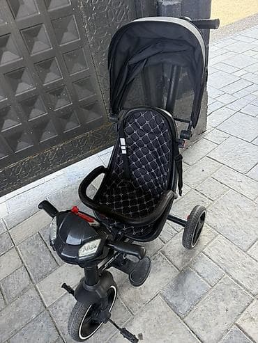 детские велик: Детский трехколесный велосипед-коляска Stillmax, черный. - Формат 2 в — 3