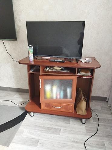 Тумба и подставка для телевизора, Напольная, ЛДСП, цвет - Коричневый