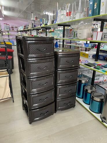 шкафы для ванны: Комод узкий «Эконом» 4 полки и 5 полок РуссПласт🇷🇺 4 секции - — 2