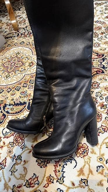 Оксфорды: Сапоги, 37.5, 38, Glossi, Б/у, цвет - Черный, Самовывоз — 2