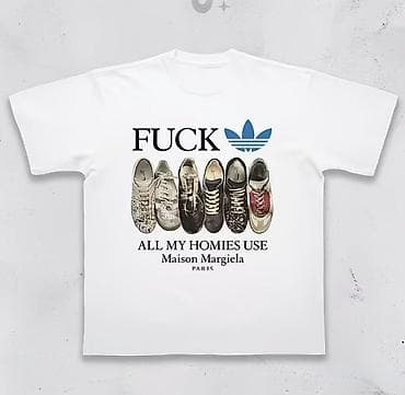 Футболки: Футболка с принтом “FUCK ALL MY HOMIES USE Maison Margiela PARIS”. 🔥 — 1