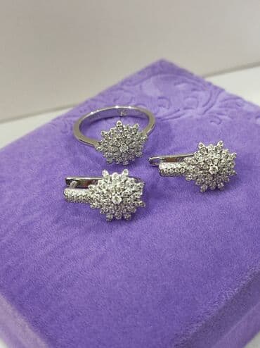 свадебные платья от производителя: Набор украшений, Проба 925, Женские, Новый — 4