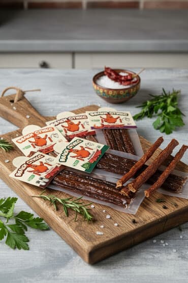 шашлык набор: Вяленые снеки «Вялки Стикс» из куриного филе Описание: - Натуральные — 1