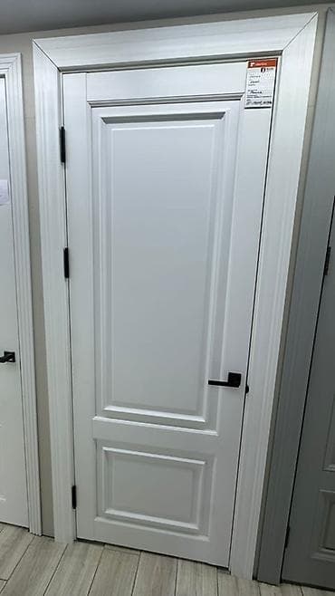 Ички жасалга: Межкомнатная дверь классического дизайна, белая - Полотно глухое с — 1