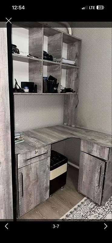 лофт мебель: Спальный гарнитур, Односпальная кровать, ДСП, цвет - Серый — 2