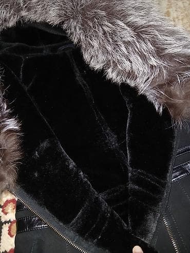 верхняя одежда женская: Дубленка, Классическая модель, Китай, По колено, С капюшоном, L — 7