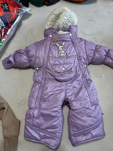 Детский зимний комбинезон Размер с 6 мес до 12 мес Б/у Натуральная